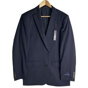 Joseph & Feiss Gold Classic Fit Sport Coat Mens 39L Navy 100% Wool NWT $299
